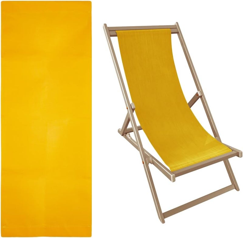 Hobbspring 45x16.92 Inch Beach Chair Replacement Fabrics Sling Chair Replacement Canvas Yellow Patio Sling Chairs Cloth Outdoor Folding Chair Fabric for Home Beach Chair Garden Courtyard - Image 1